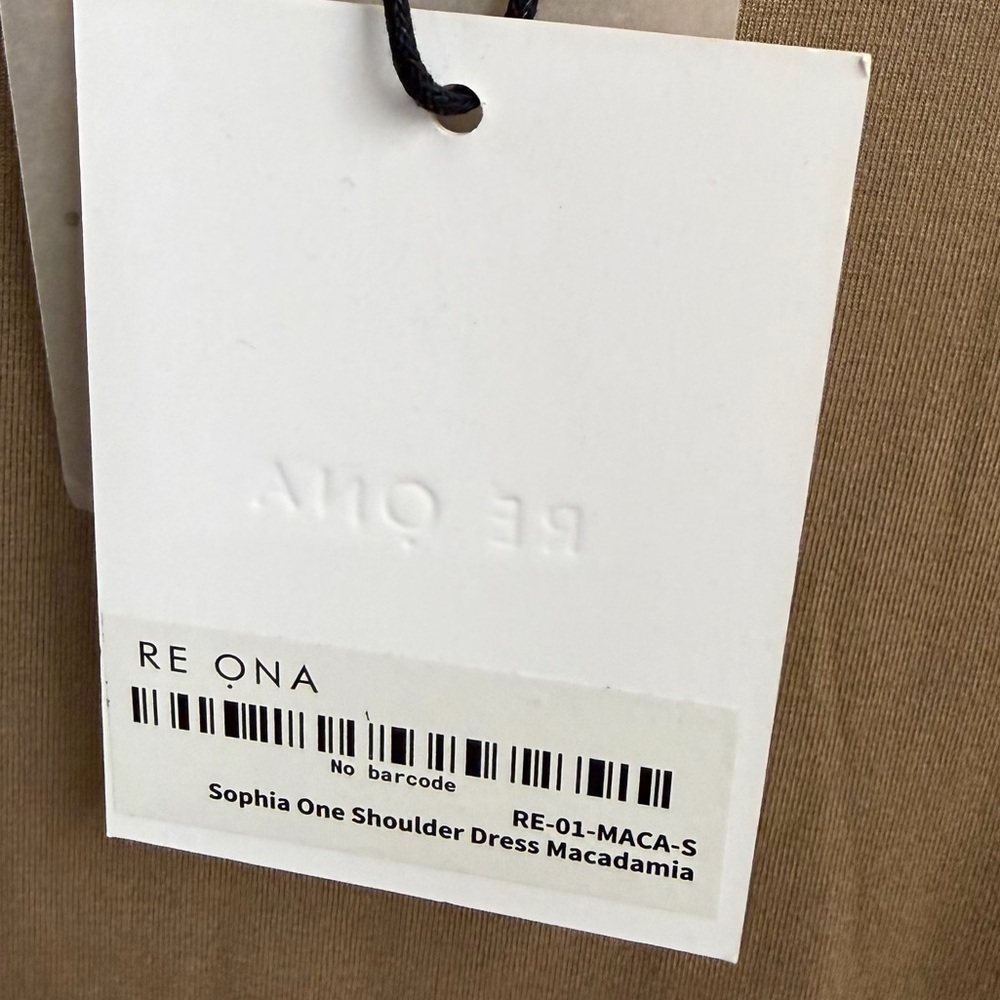 Re Ona Sophia One Shoulder Dress Macadamia Tan Stretch Body Con Revolve Nwt S — image 4 of 5